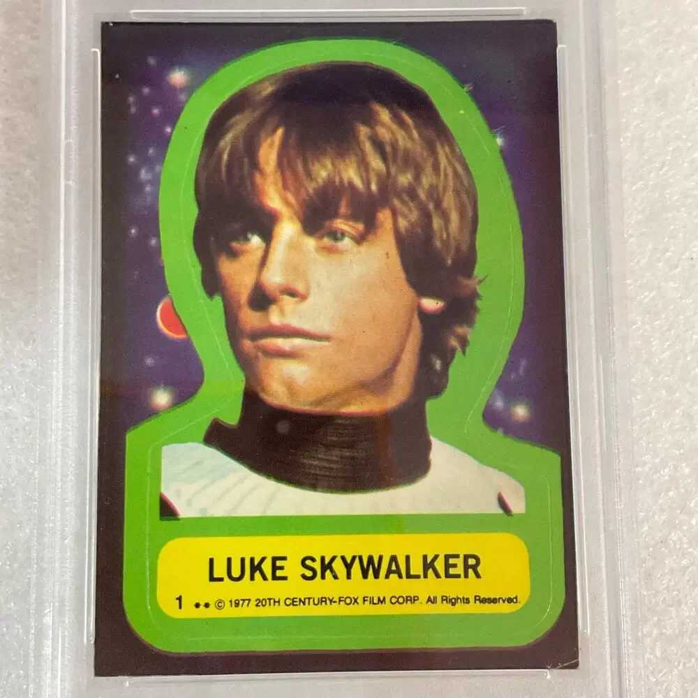 Star Wars 1977 Luke Skywalker Sticker Card #1 PSA 4 CERT#130786569